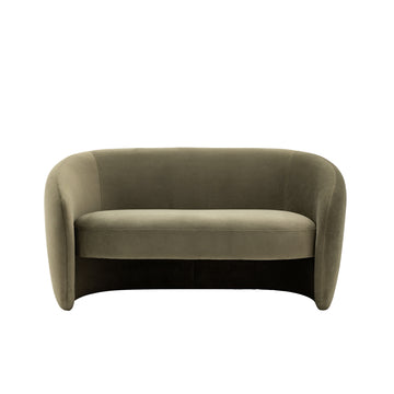 Moss green sofa on a white background
